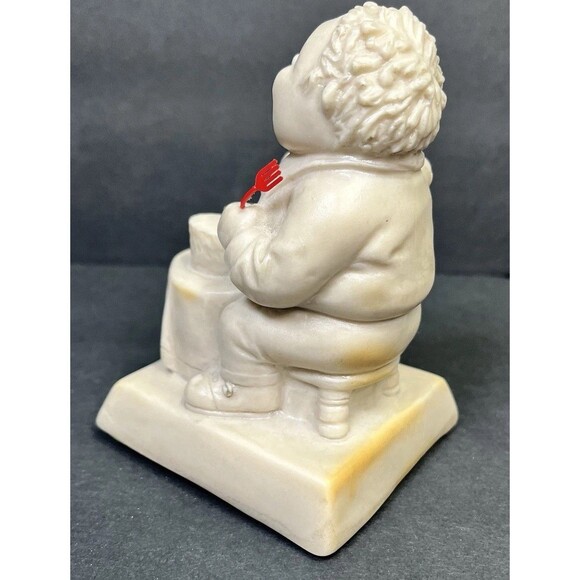 Wallace Russ Berrie Figurine “I'm A Weight Watcher Please Don't Feed Me" w/ Fork - Picture 5 of 7